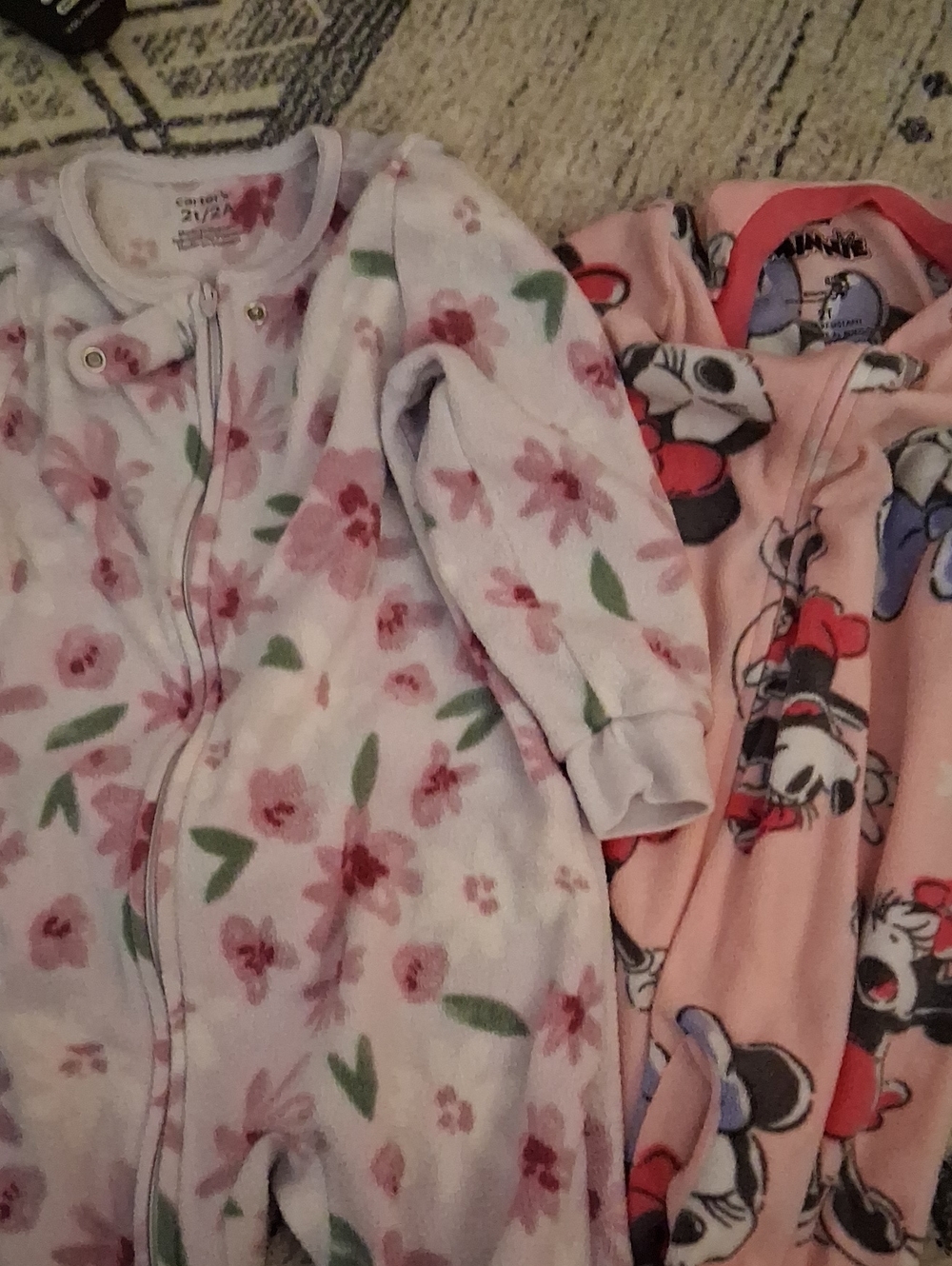 Carter's Pink Floral & Minnie Fleece Zip Sleep Sacks
